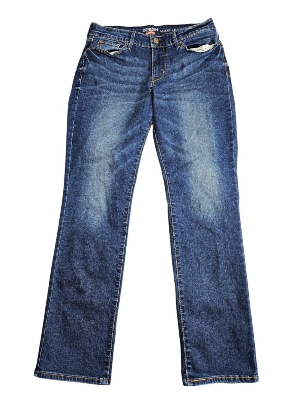Denizen From Levi's Modern Slim Straight Jeans Womens 8M Blue Med Wash Stretch